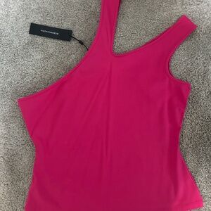 BCBGMAXAZRIA Pink Asymmetric Tank Top Sz. L NWT